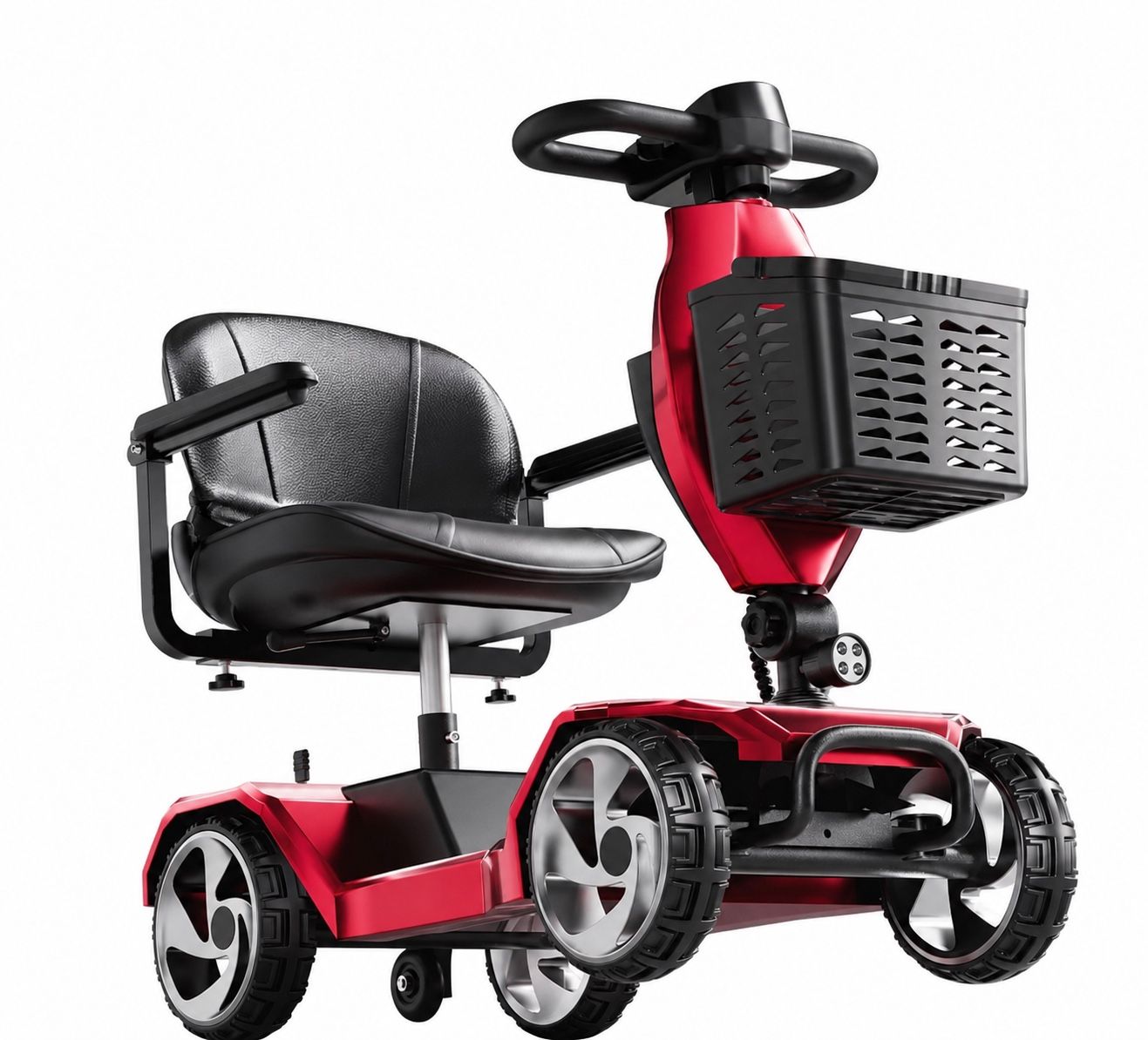 Red mobility scooter
