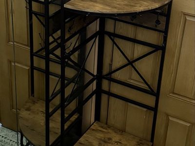 HOMISSUE Vintage Corner Hall Tree with Shoe Bench and Coat Rack