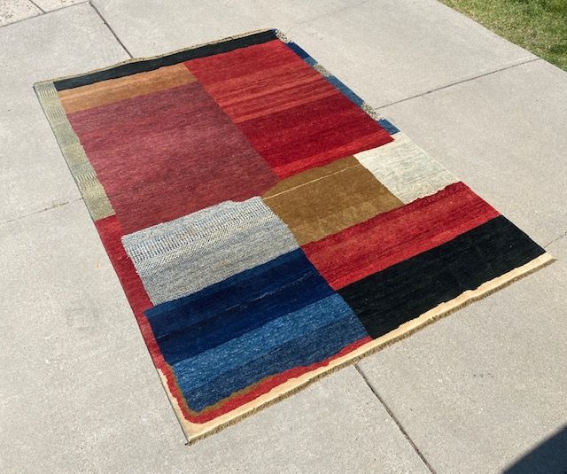 Patchwork Area Rug (similar to Gabbeh Afghan style) - Multicolor