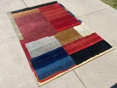 Patchwork Area Rug (similar to Gabbeh Afghan style) - Multicolor