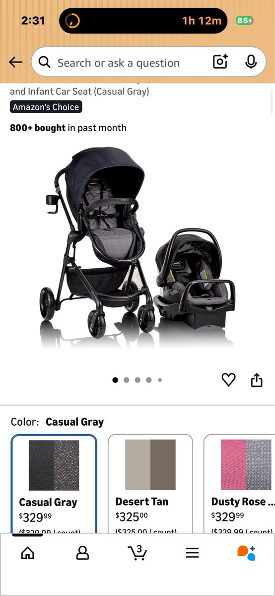 Evenflo stroller/carseat