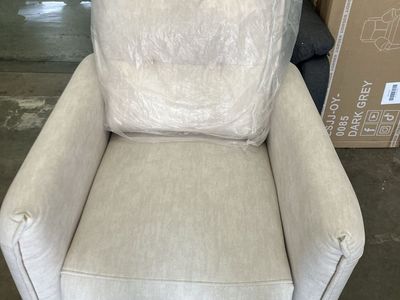 Korser Recliner Chair Light Beige and Dark Grey Upholstered Armchair