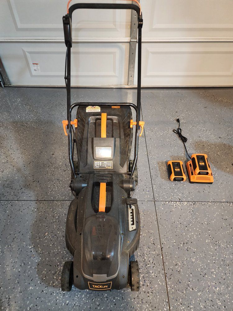 TACKLIFE 36v Cordless Electric Lawn Mower with 2 Lithium-ion Batteries & Charger