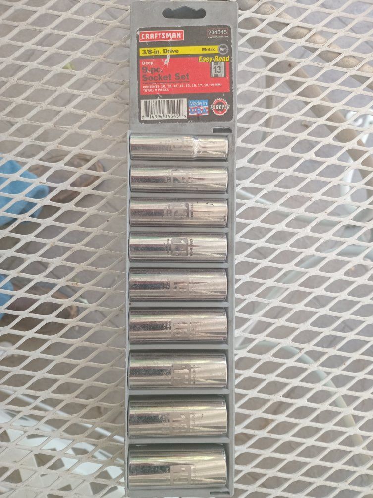 9 pc. Craftsman Metric 6 Point Socket Set, Metric and Etched