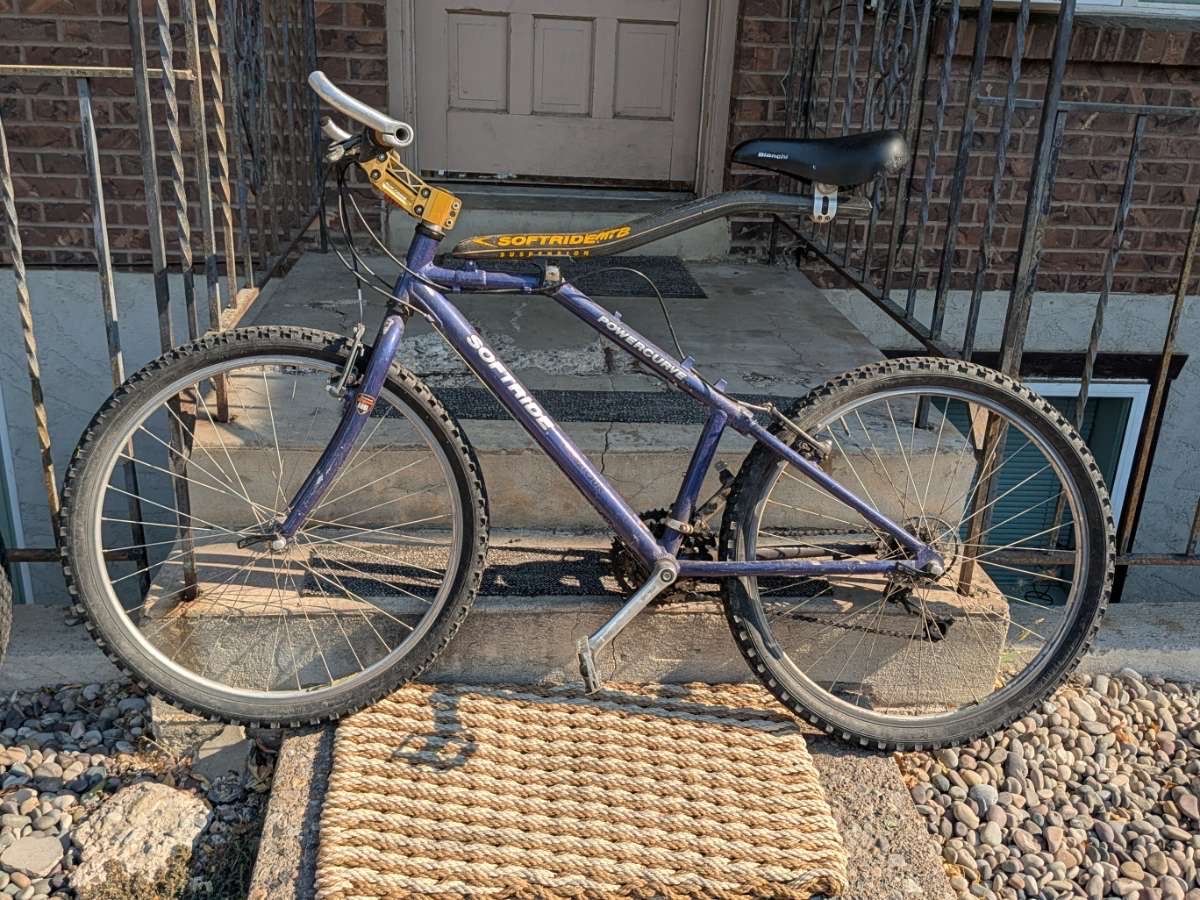 Vintage Softride Powercurve Contour MTB Suspension Mountain Bike Purple