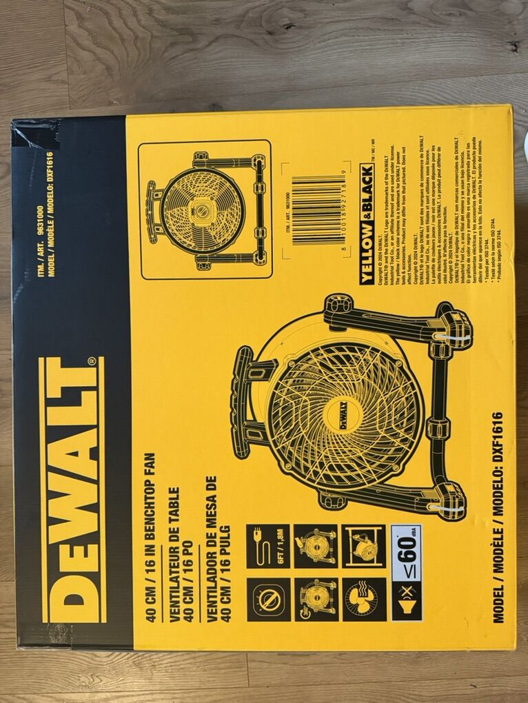 Dewalt Fan 16 Bench Top Or Hanging