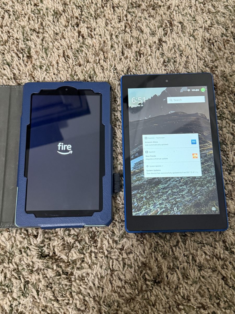 Two Amazon Fire Tablets  Work Good!