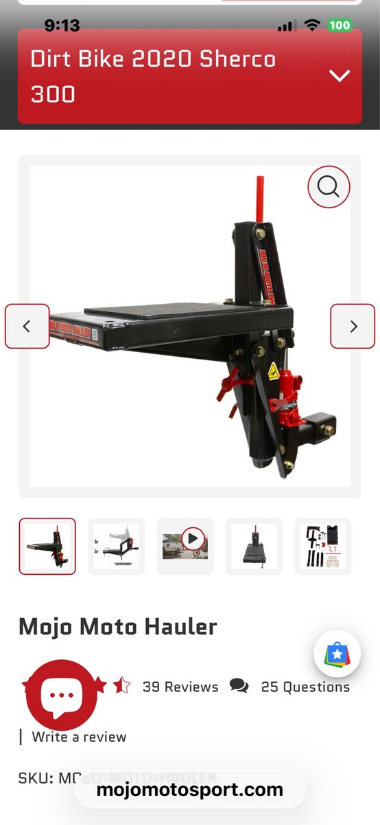 Moto Mojo Hitch Hauler for Dirt Bikes