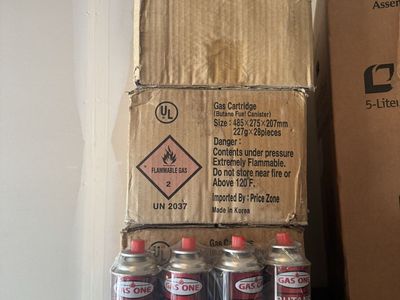 Gas One Butane Fuel Canisters 227g (8 oz) - 28-Pack, Made in Korea