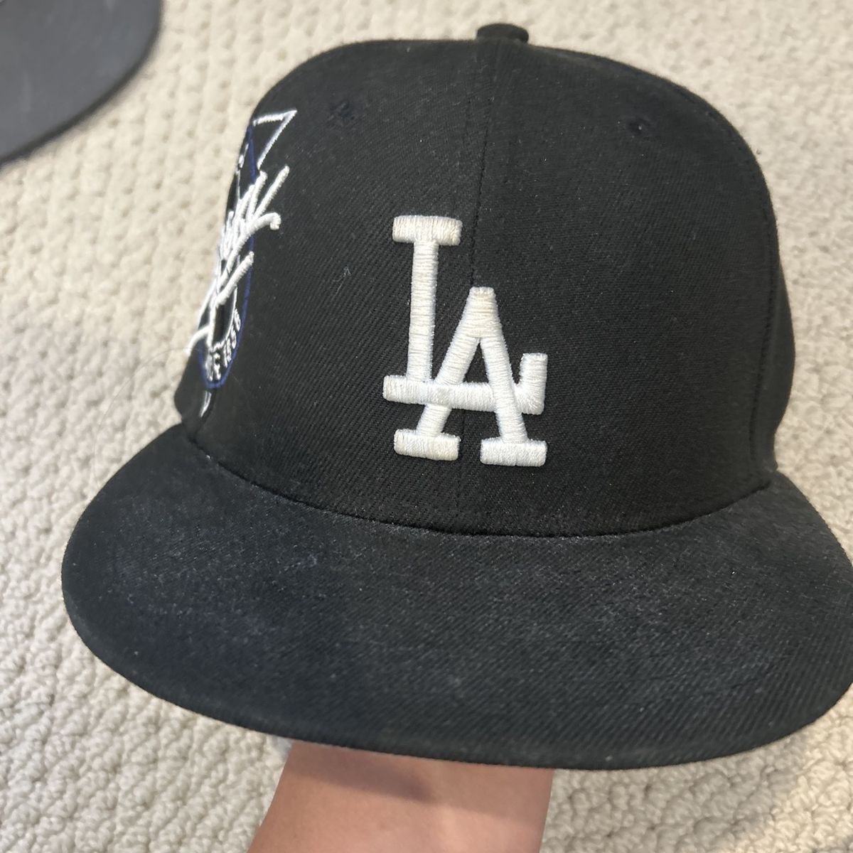 LA Dodgers Black Flat Brim Hat