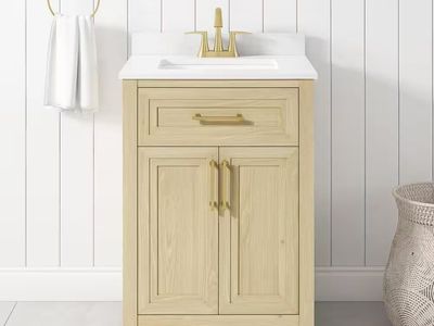 Beaufort 24" Bathroom Vanity, Birch, White Top