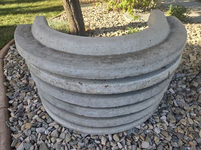 Concrete Tree Rings - Curved Edging Stone
