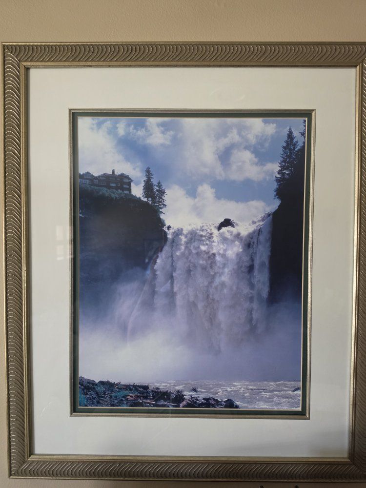 22x26 Framed Waterfall  Professional Photo Picture Snoqualmie Falls, WA state Home Decor