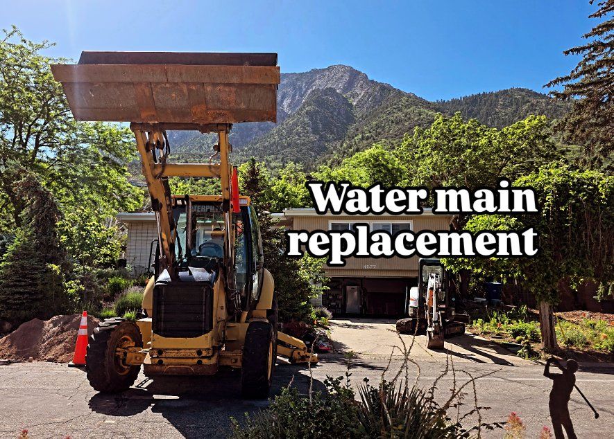 Outdoor Plumbing, water mains, sewer, stop and waste and material delivery.