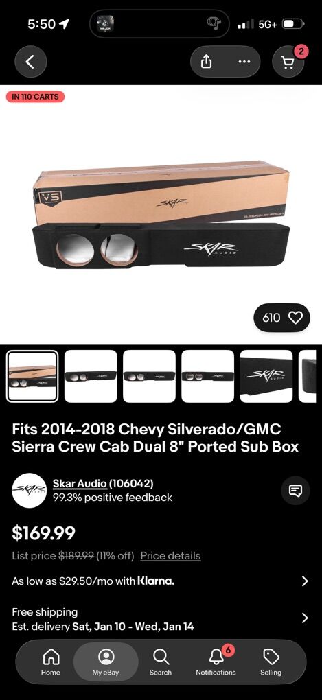 2014-2018 Silverado Sierra Crew Cab Sub Box