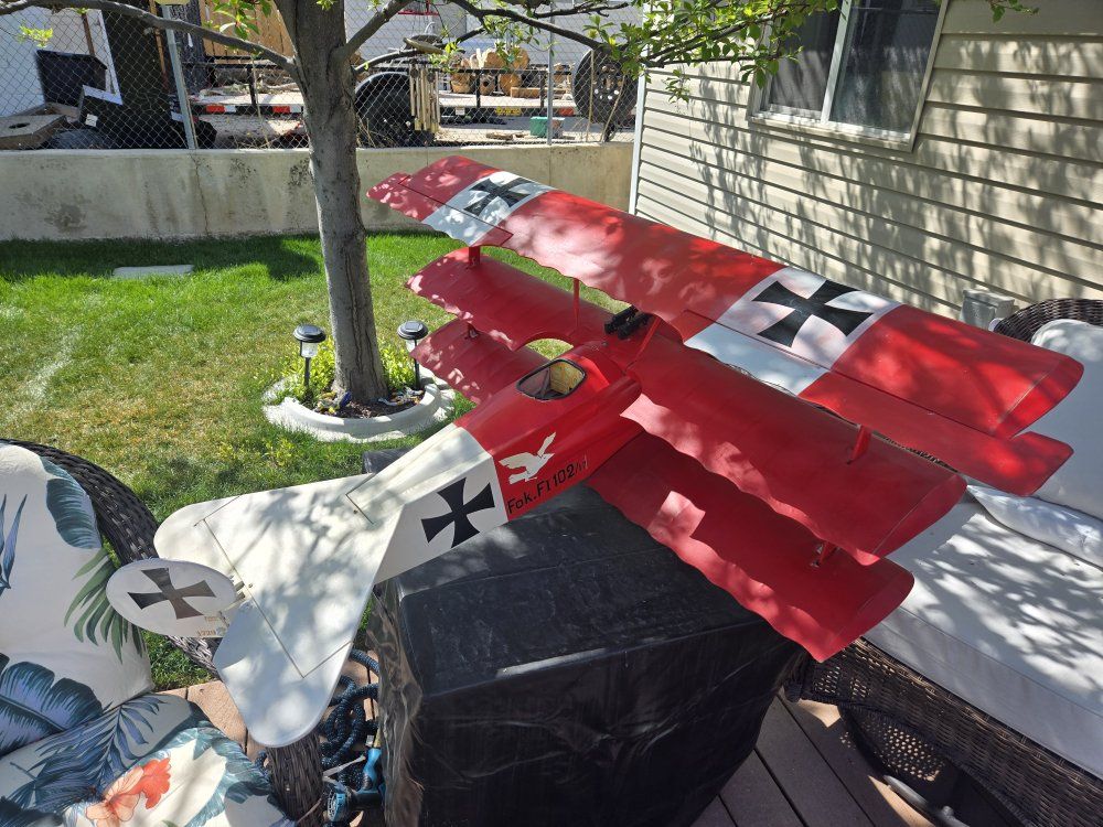 Large Scale RC Fokker Dr.I Triplane Red Baron Model Airplane