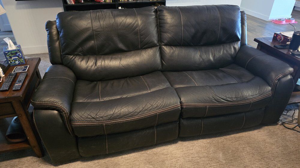 Leather Electric Recliner Couch