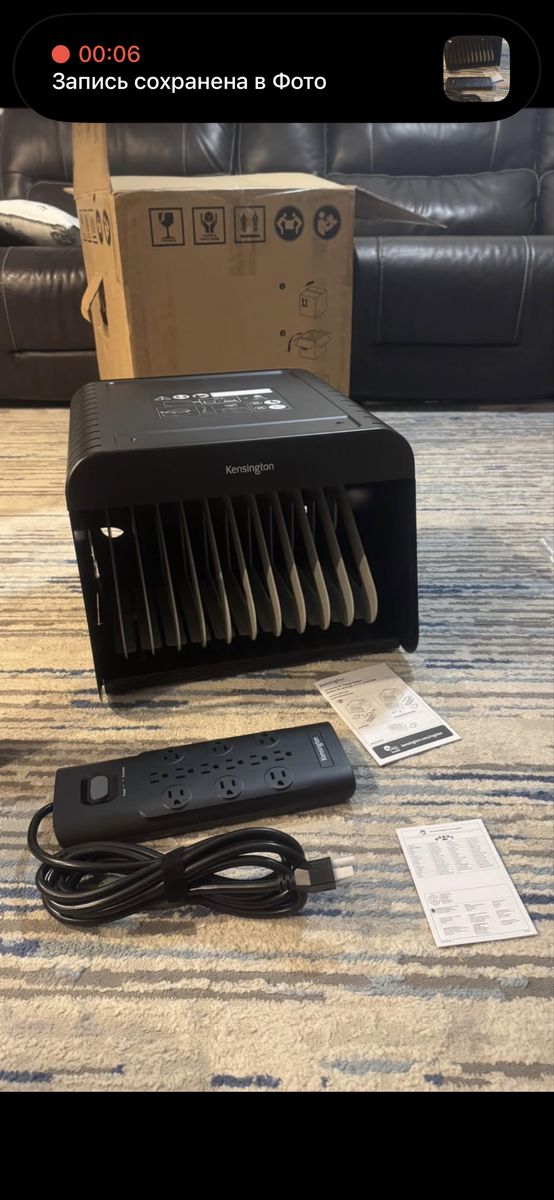 Kensington 12-Device Laptop & Tablet AC Charging Station for Up to 14 inch Laptops - Metal Stora