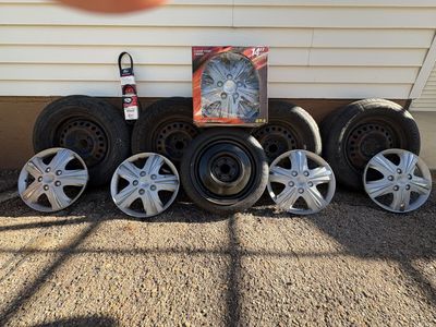 Chevy Cavalier 2003: 4 Crosswind Tires, Steel Wheels, Chevy Hubcaps, Mini Spare, New Gates K050400 Belt. LED headlights