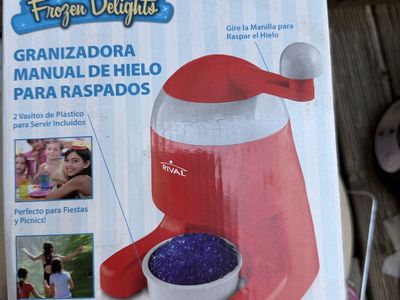 Rival Frozen Delights Manual Ice Shaver Sno Cone Maker FRRVMN01 Red