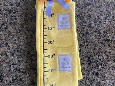 Portrait Baby Growth Chart Plush Ruler Yellow Duck Design for Photo Keepsakes 24-34"