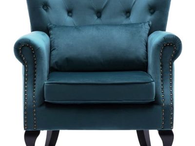 Mid Century Modern Teal Accent Chair