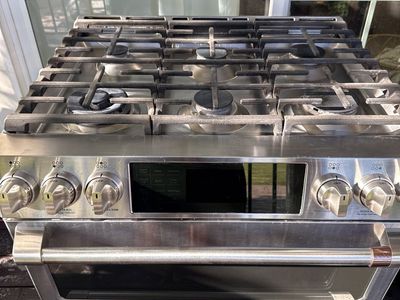 GE Café six burner gas range with double oven