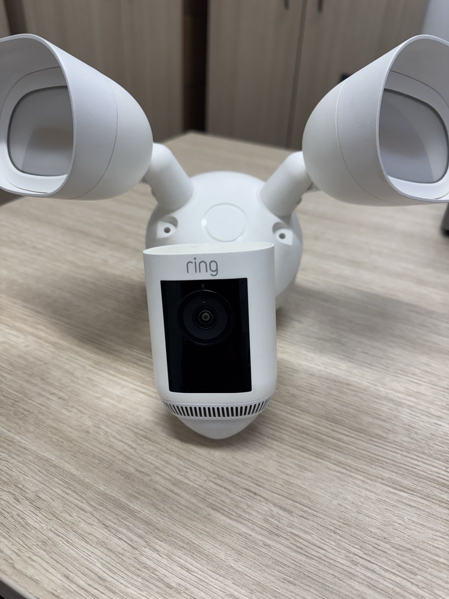 Ring Floodlight Cam Wired Pro Outdoor Security Camera White - Two-Way Talk, Siren, 3D Motion Detection