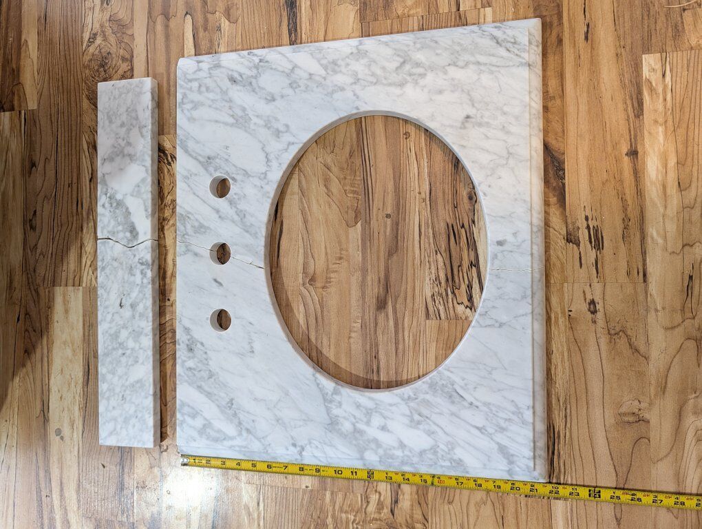 Marble Vanity Top with oval cutout