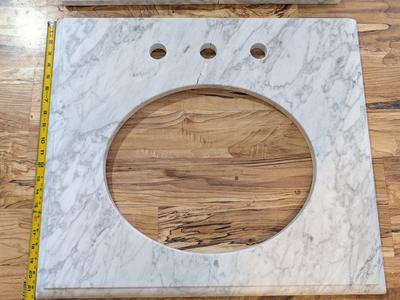 Marble Vanity Top with oval cutout