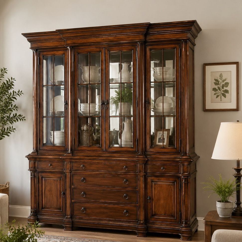 Thomasville Fredericksburg Collection China Cabinet solid wood -curio EUC LNC