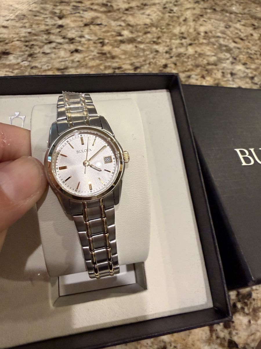 Bulova 98M105 Women's Two-Tone Stainless Steel Analog Watch with Date Display