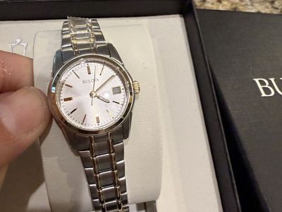 Bulova 98M105 Women's Two-Tone Stainless Steel Analog Watch with Date Display