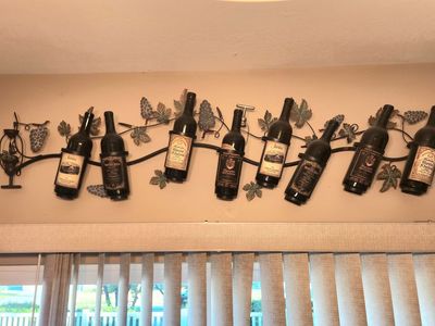 Large decorative metal wine rack - wall hanging
