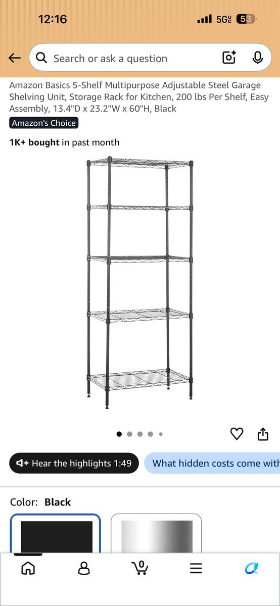 5 shelf garage shelving unit