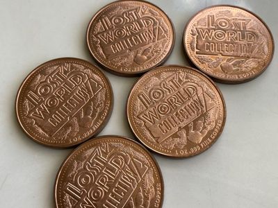 The Lost World Collection 1 oz .999 Fine Copper Tyrannosaurus Rex Round Coins - Set of 5