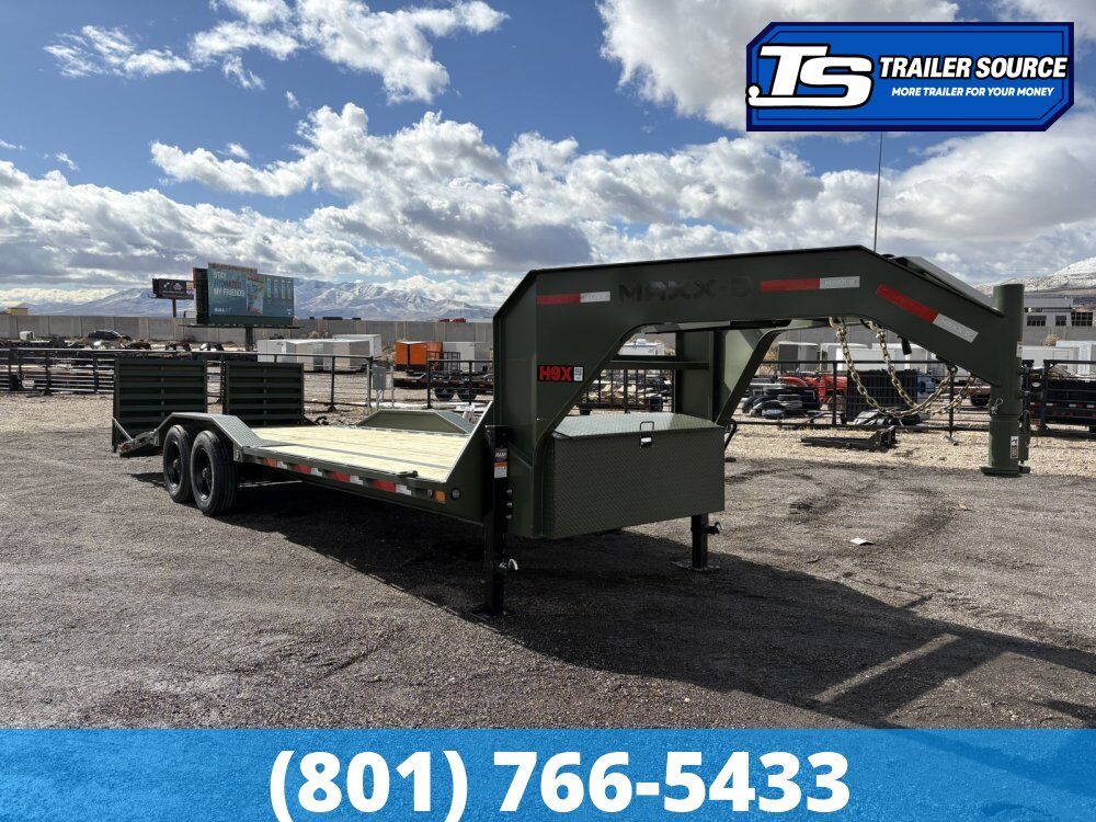 8.5x24 Maxx-D H9X Gooseneck Equipment Trailer -  22K GVWR - 12" Cross Member Upgrade, Max Ramps