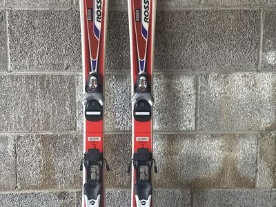 Rossignol Edge 110 Skis - Red/White, 110cm with Bindings - Good Condition