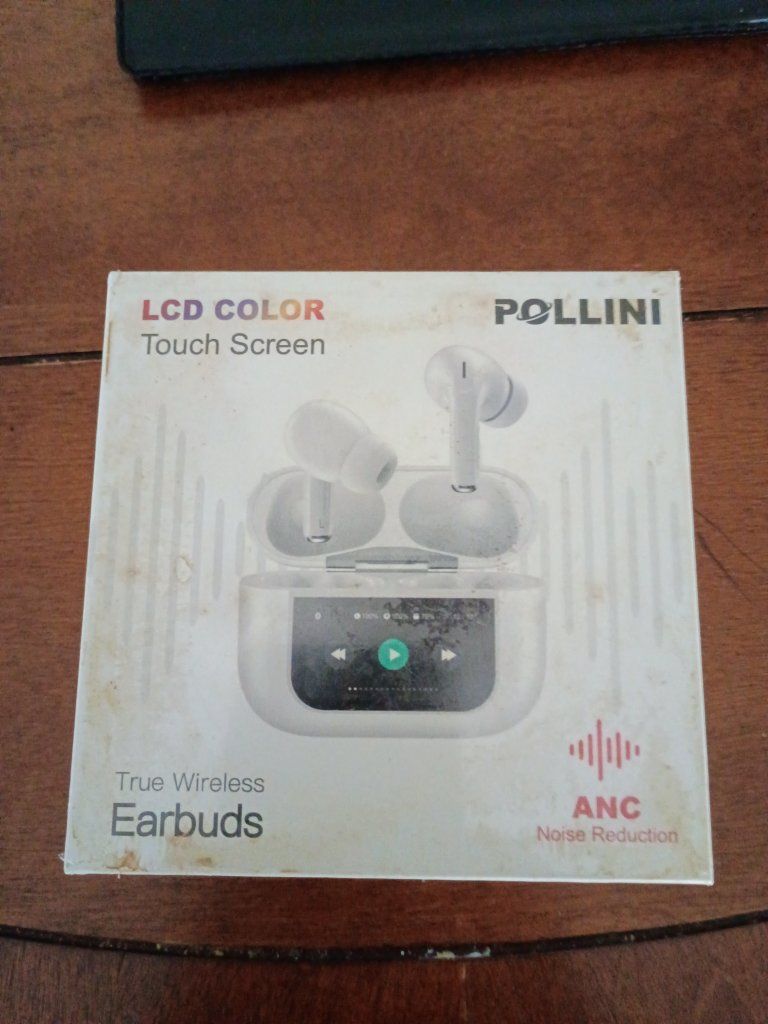 POLLINI True Wireless Earbuds with LCD Color Touch Screen & ANC Noise Reduction new