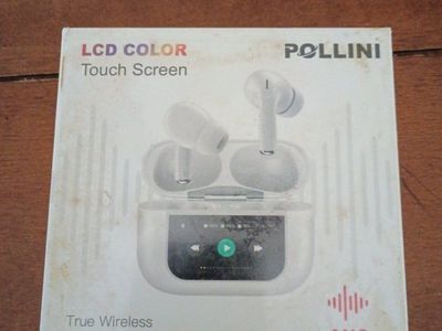 POLLINI True Wireless Earbuds with LCD Color Touch Screen & ANC Noise Reduction new