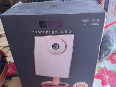 Danielle Creations Super Bright LED Makeup Mirror with 10x Magnification, Rose Gold