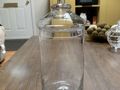 Pretty Glass Pedestal Apothecary Jar