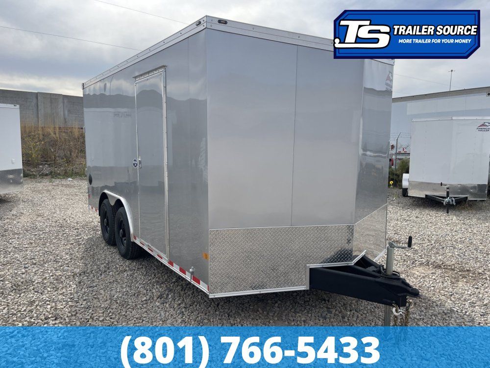 8.5x16 American Hauler Night Hawk Enclosed Cargo Trailer - 7'0" Interior - 12K GVWR Dovetail, Ramp Door