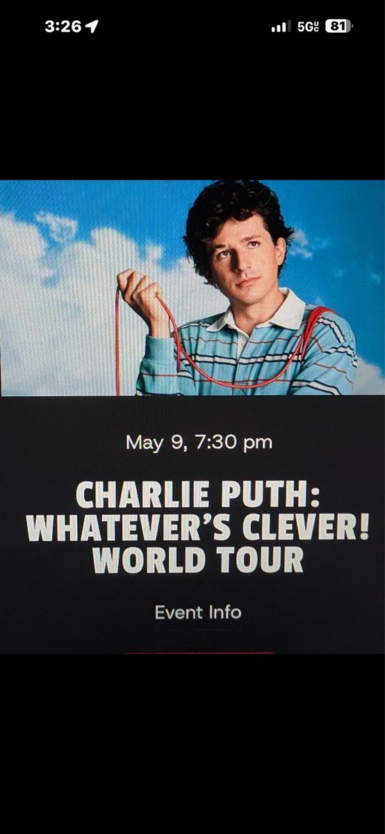 Charlie Puth tickets