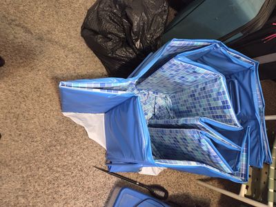 Unbranded Blue Foldable Kiddie Pool with Filter Pump and Hoses - Backyard Fun