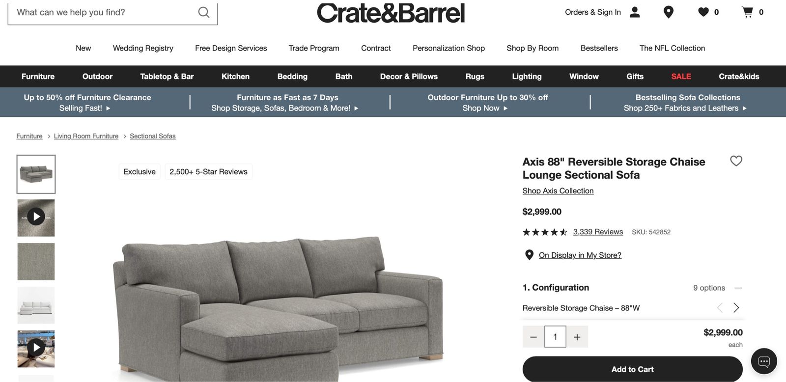 Crate and Barrel couch