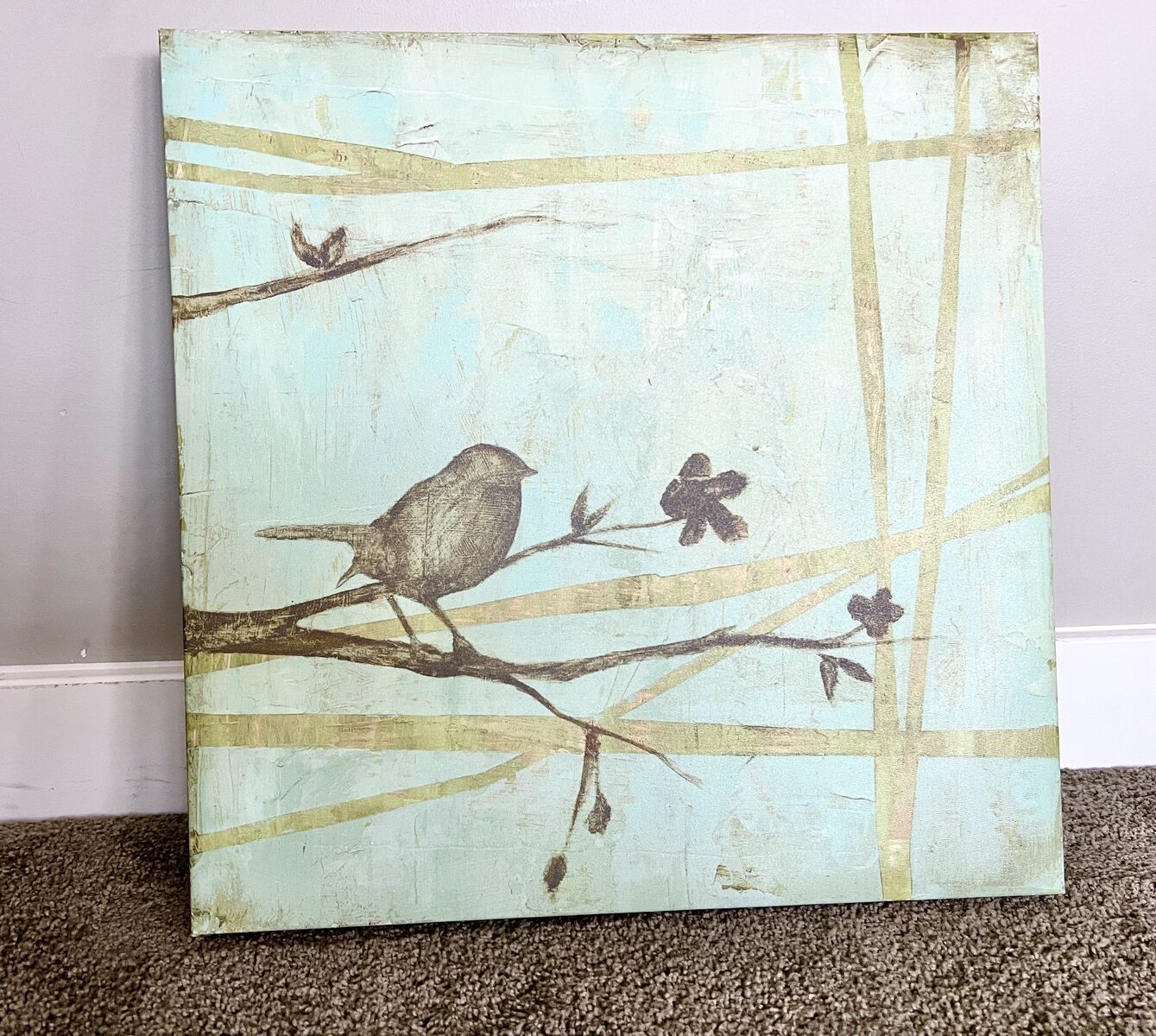 Bird on a Branch Canvas Wall Art
