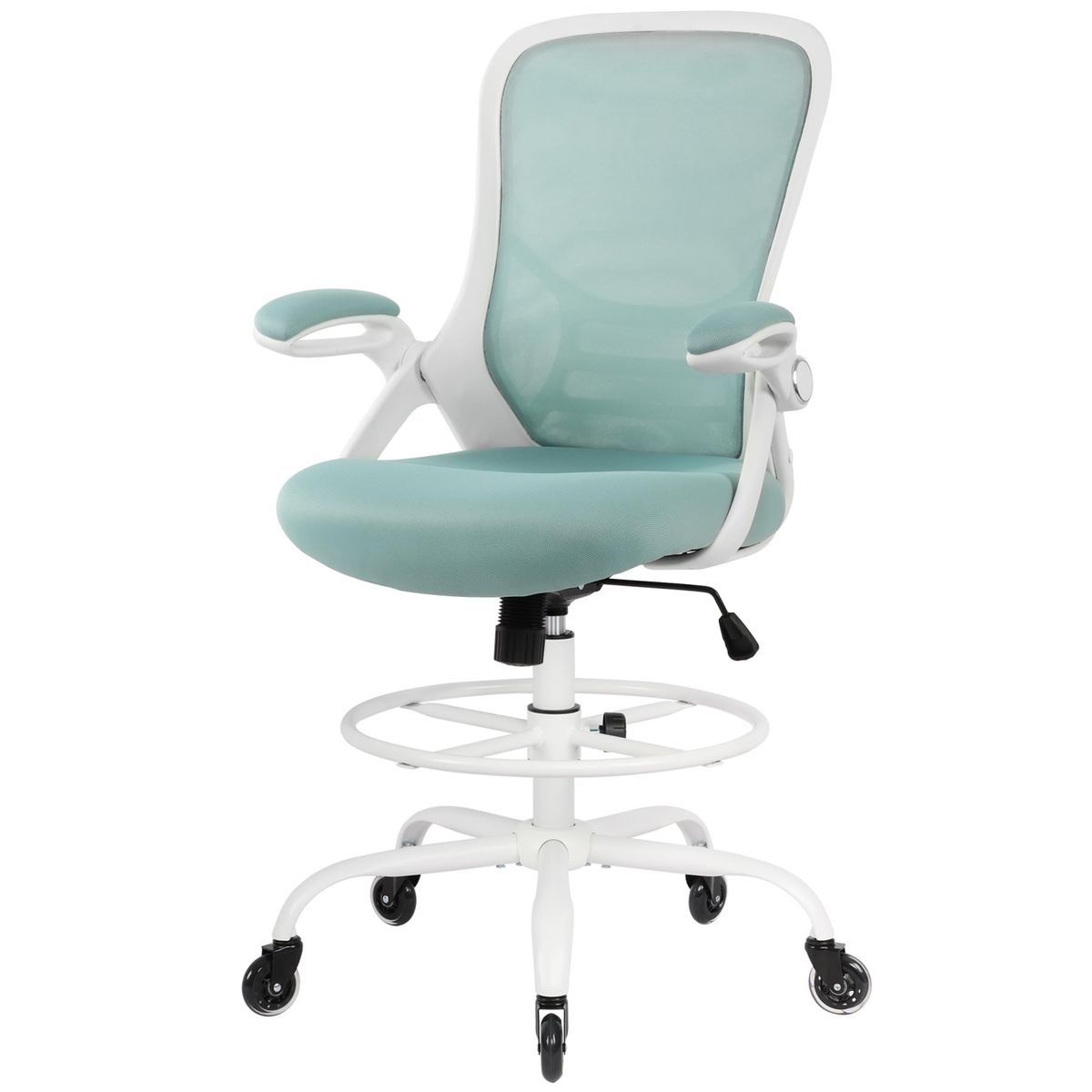 New-  HYLONE Drafting Chair Office, Ergonomic Standing Desk Adjustable Drafting Chair tall Tiffany blue