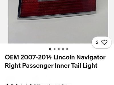 Lincoln Ford Left Passenger Rear Light