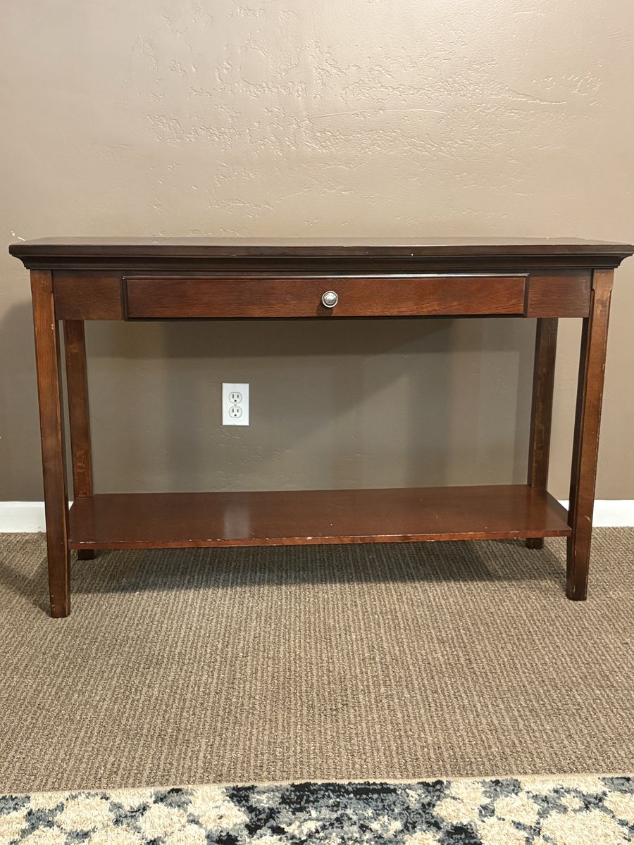 Solid Wood Console Table with Drawer